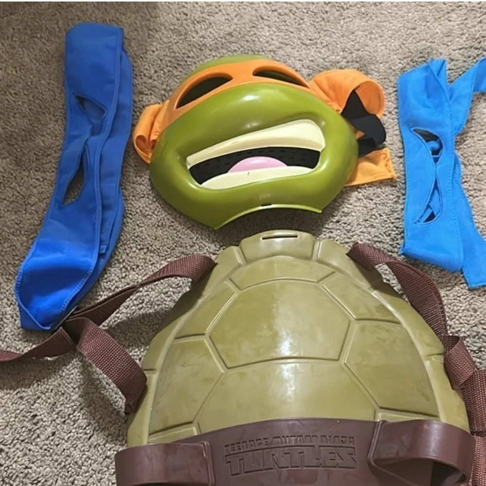 2 sets Teenage Mutant Ninja Turtles Turtle masks  and Shell Costume blue